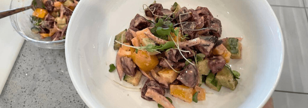 Fresh Beet Salad with Hummus&nbsp;Dressing